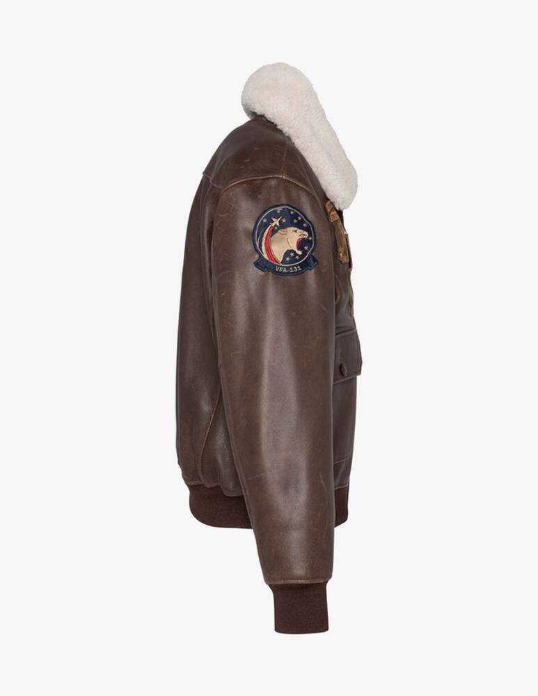 rinascente Schott Aviator jacket with patches collar