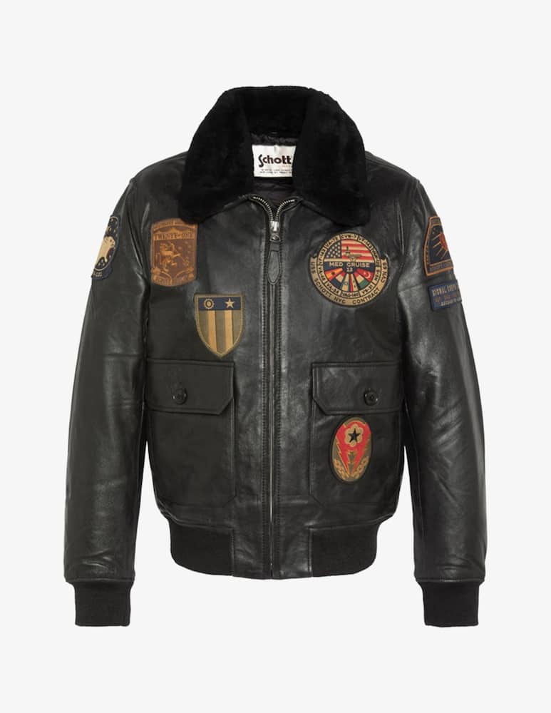 rinascente Schott Aviator jacket with patches
