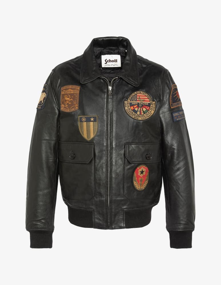 rinascente Schott Aviator jacket with patches