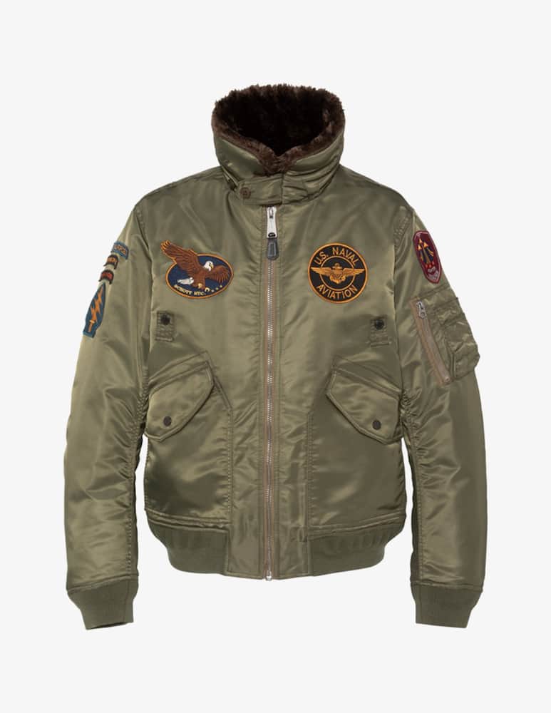 Schott Nylon bomber jacket with fur collar - picture 2 Schott Nylon bomber jacket with fur collar - picture 2