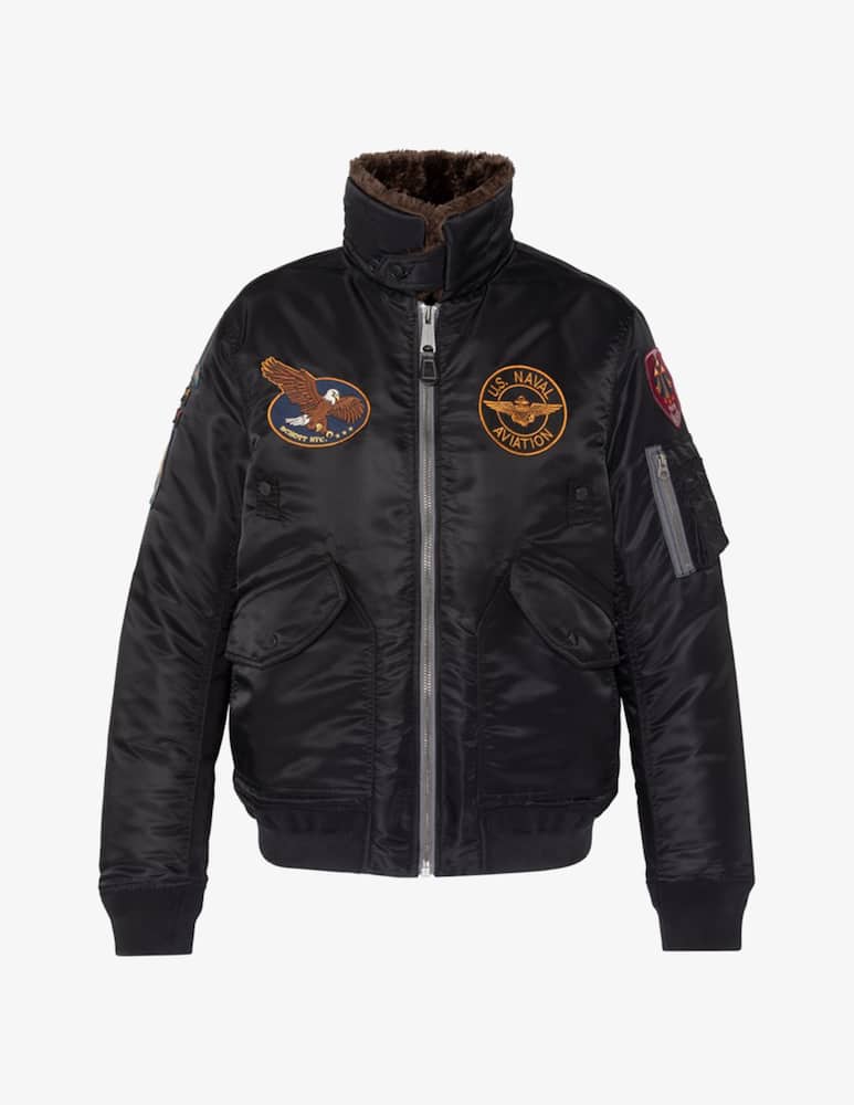 Schott Nylon bomber jacket with fur collar - picture 2 Schott Nylon bomber jacket with fur collar - picture 2