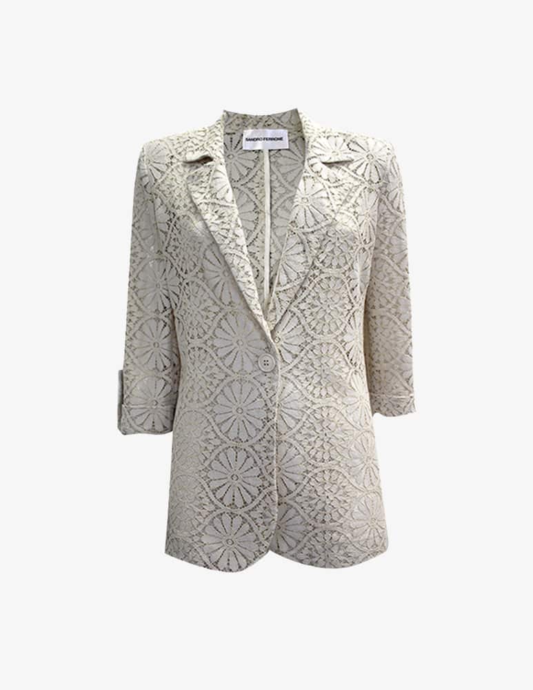 Sandro Ferrone Blazer manica 3/4 pizzo - immagine 1 Sandro Ferrone Blazer manica 3/4 pizzo - immagine 1