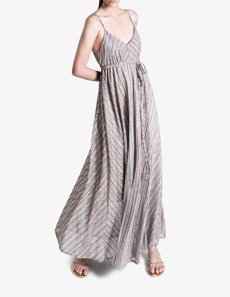 rinascente Sandro Ferrone Lurex spaghetti strap dress