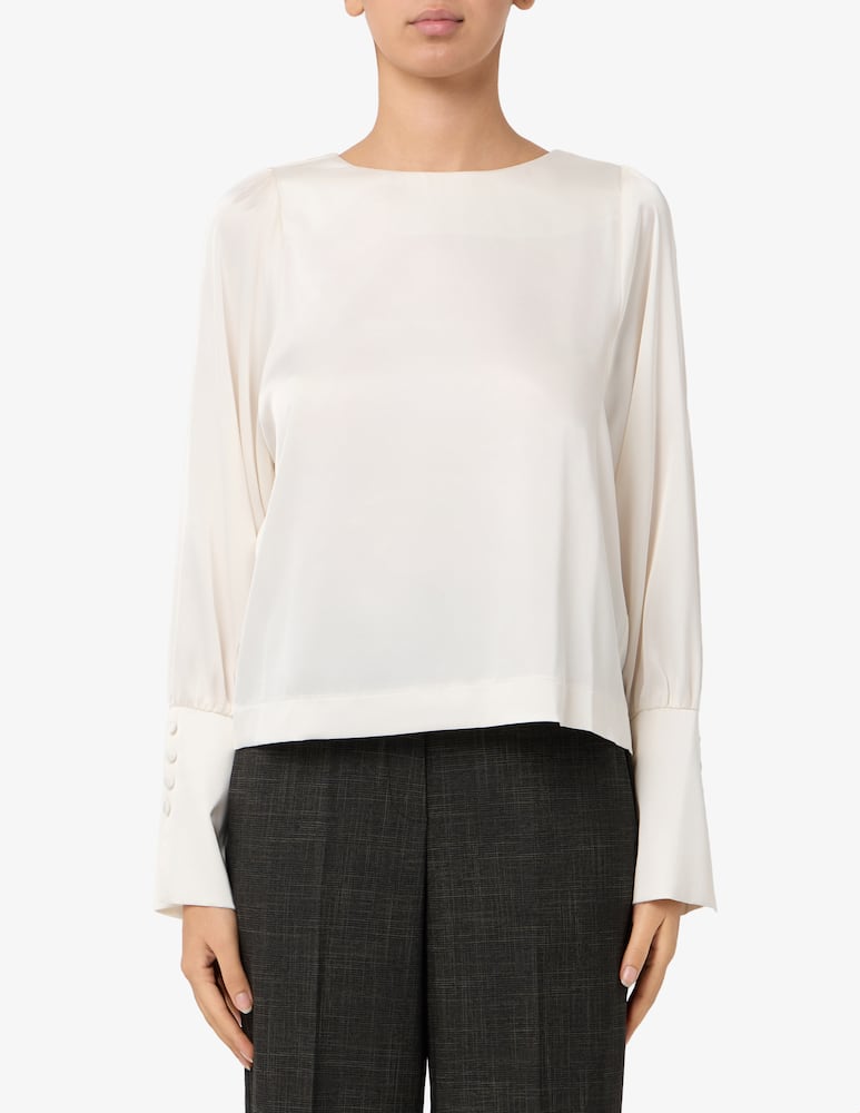 rinascente Sandro Ferrone Satin boatneck blouse