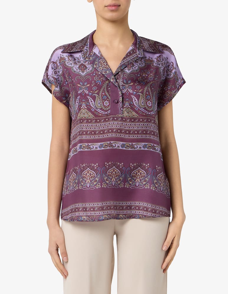rinascente Sandro Ferrone Silk paisley polo shirt