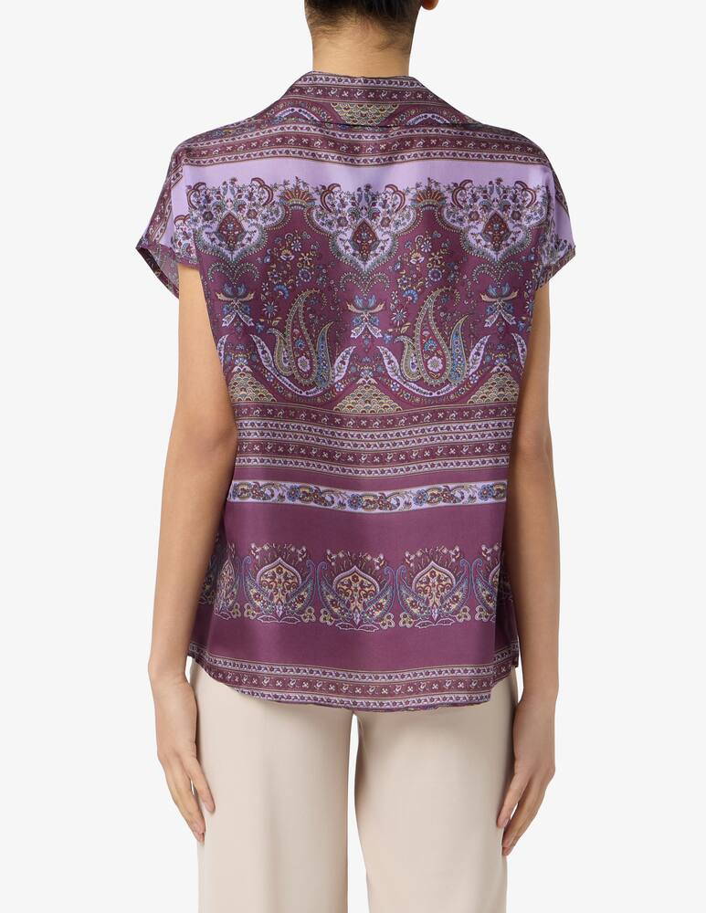 Sandro Ferrone Polo paisley  in seta - immagine 3