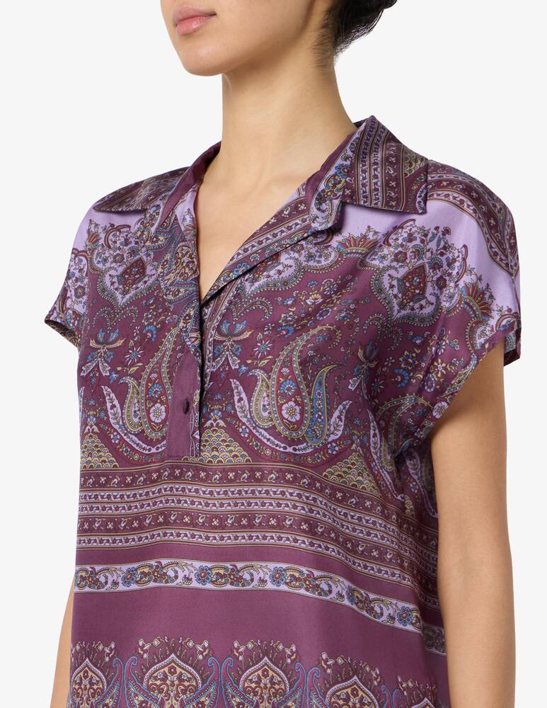 Sandro Ferrone Polo paisley  in seta - immagine 4