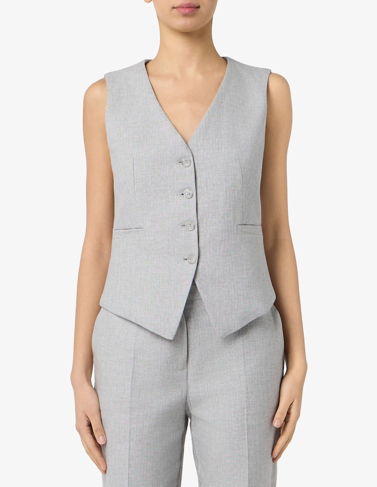 rinascente Sandro Ferrone Linen blend tailored gilet