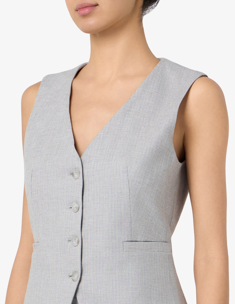 rinascente Sandro Ferrone Linen blend tailored gilet