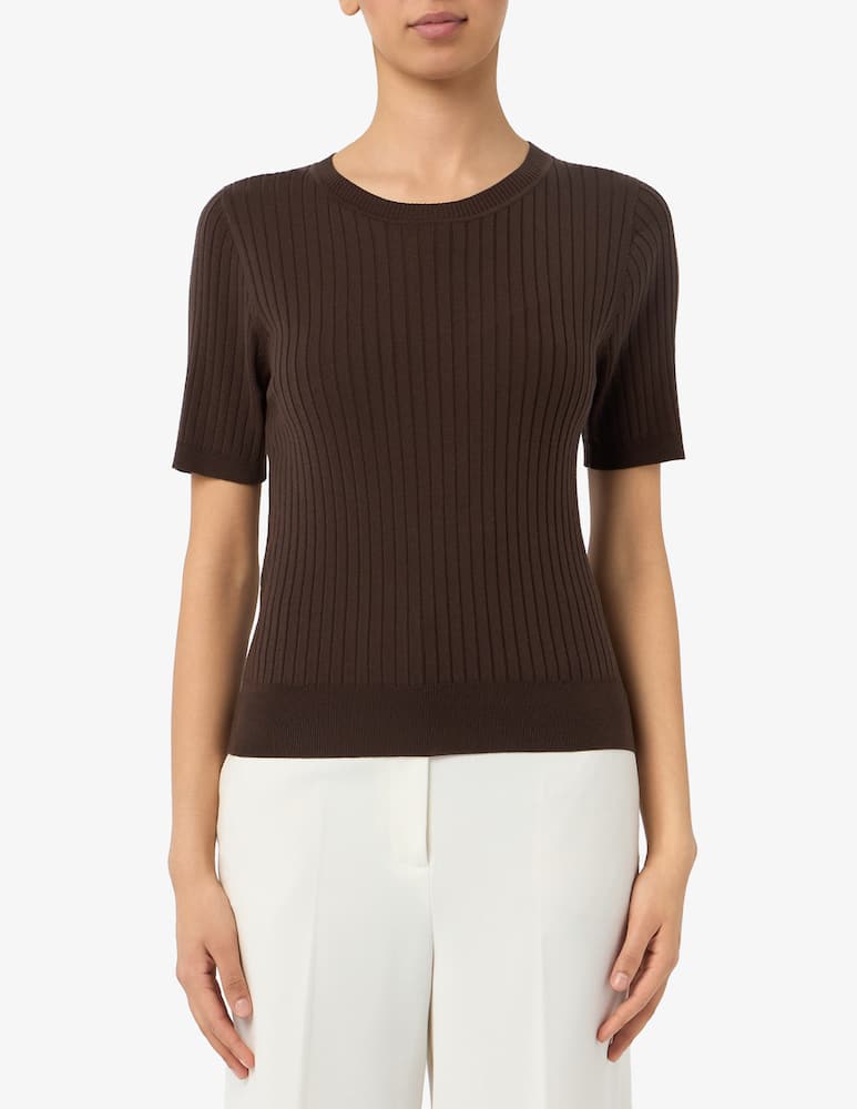 rinascente Sandro Ferrone Ribbed tencel silk jumper