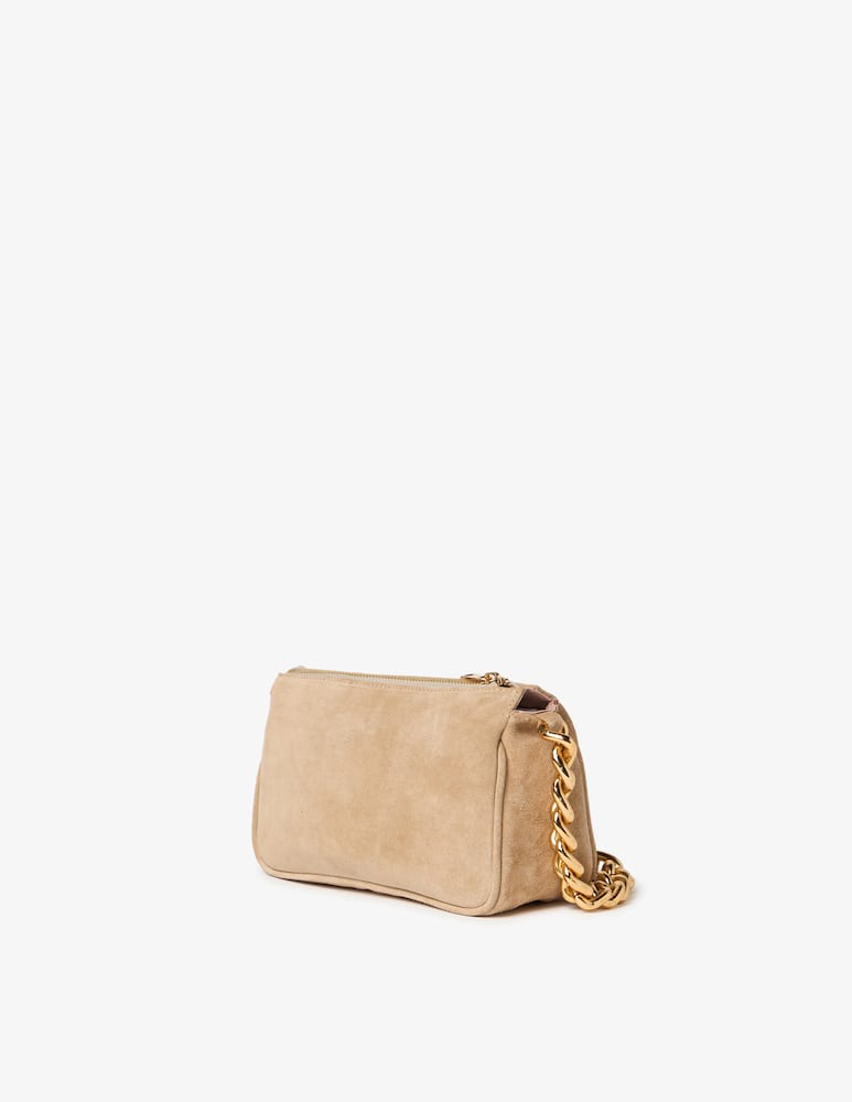 rinascente Sandro Ferrone Suede shoulder bag with chain