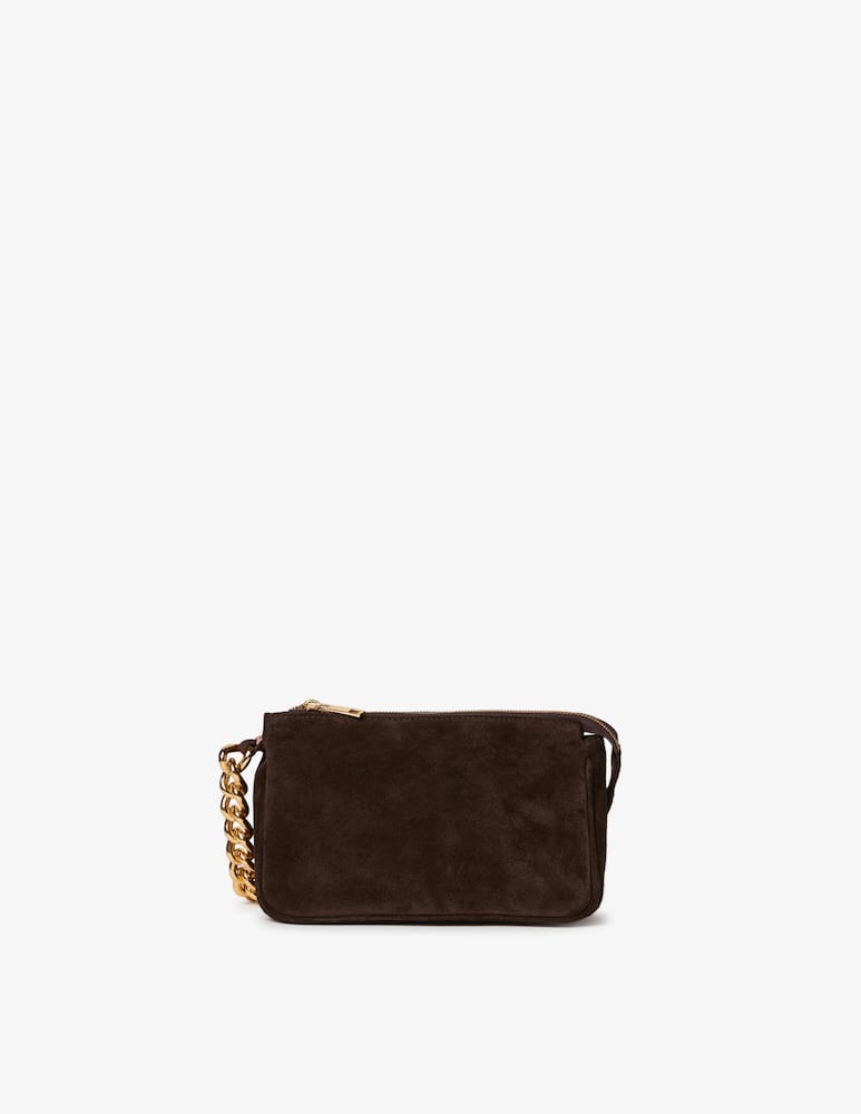 rinascente Sandro Ferrone Suede shoulder bag with chain