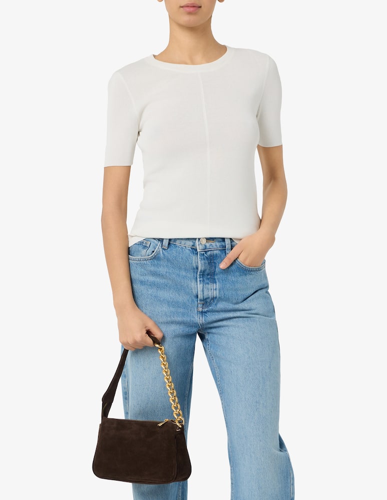 rinascente Sandro Ferrone Suede shoulder bag with chain