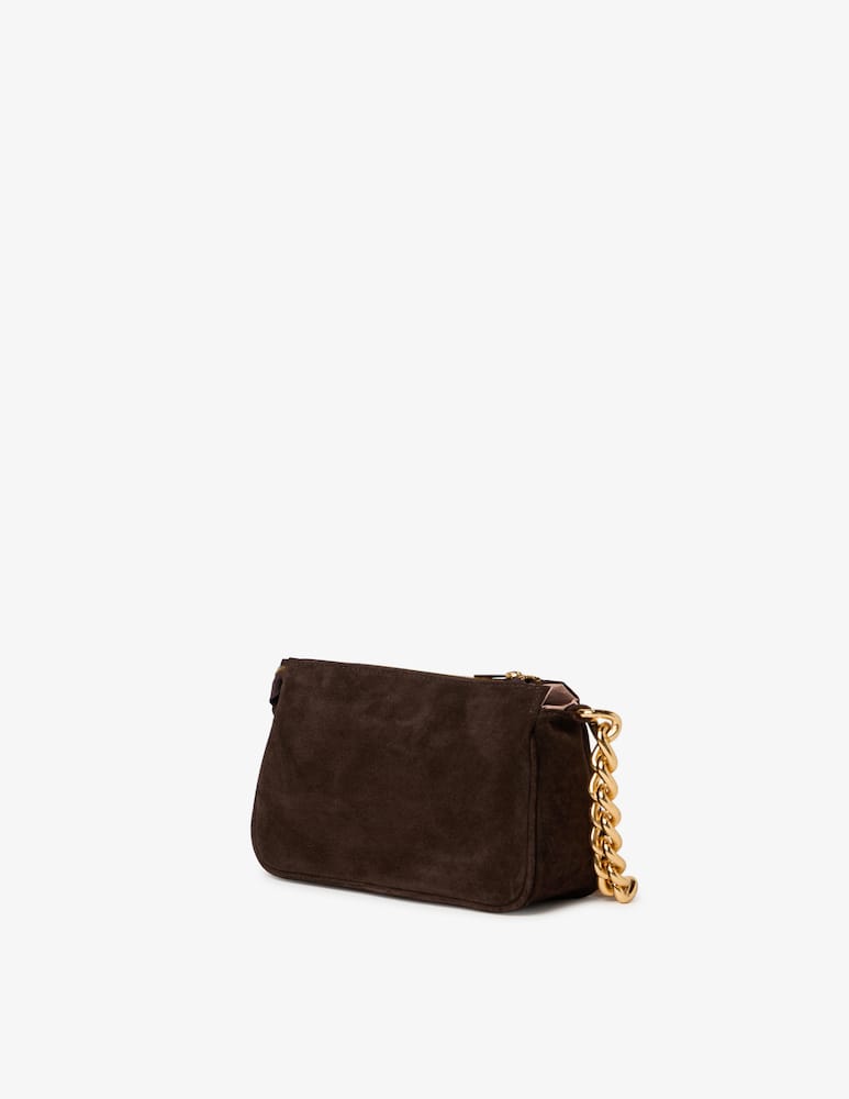 rinascente Sandro Ferrone Suede shoulder bag with chain