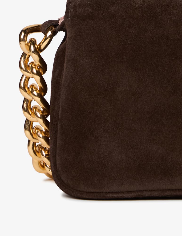 rinascente Sandro Ferrone Suede shoulder bag with chain