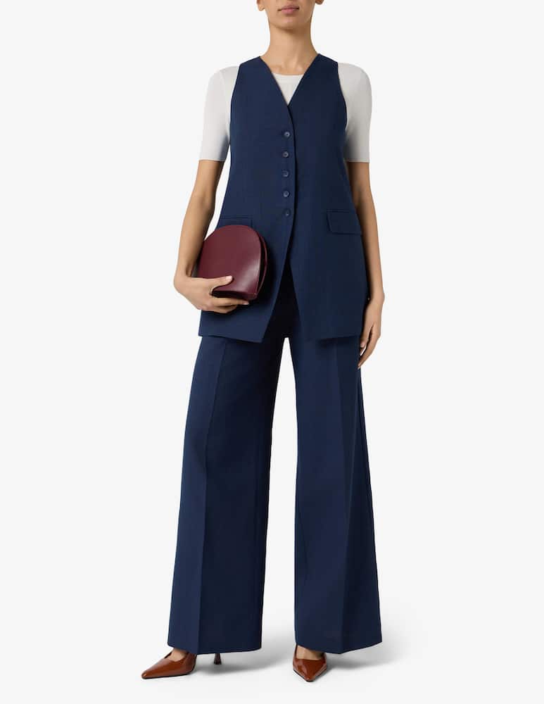 rinascente Sandro Ferrone Gilet lungo in misto lino