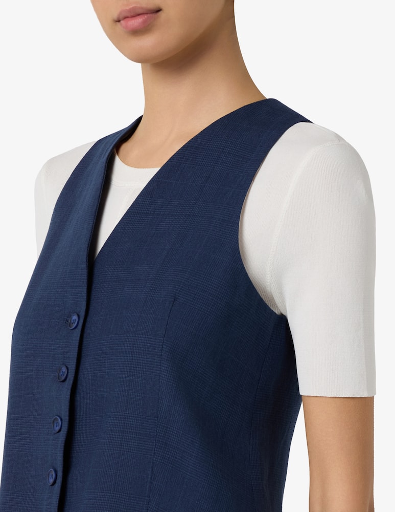 rinascente Sandro Ferrone Gilet lungo in misto lino