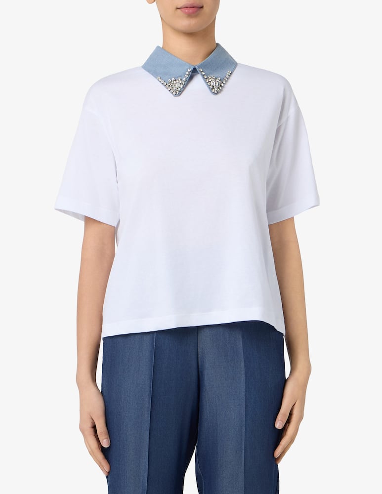 rinascente Sandro Ferrone Embellished collar t-shirt