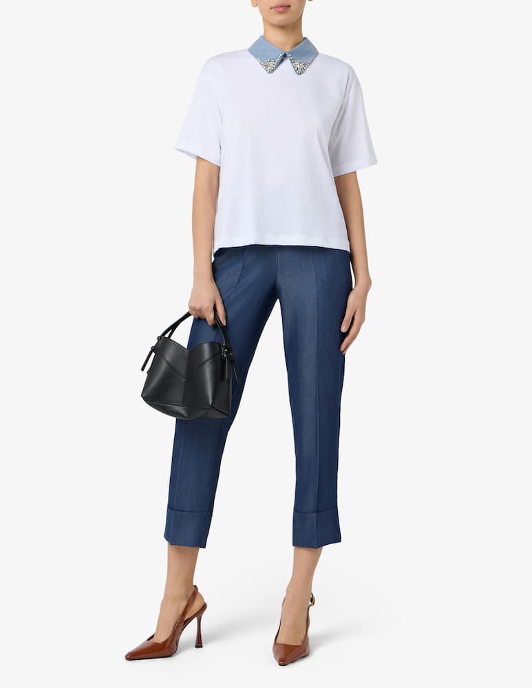 rinascente Sandro Ferrone Embellished collar t-shirt