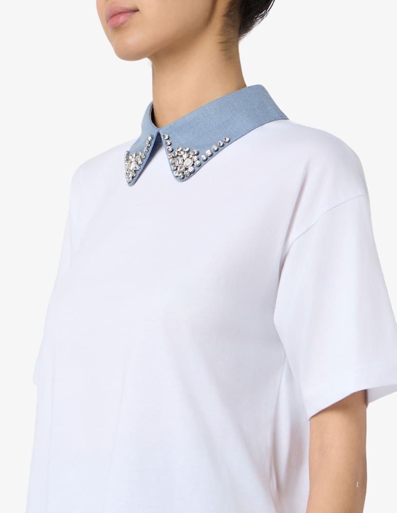 rinascente Sandro Ferrone Embellished collar t-shirt
