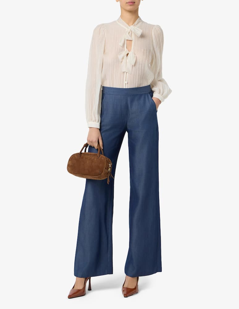 rinascente Sandro Ferrone Crinkled shirt with front ties