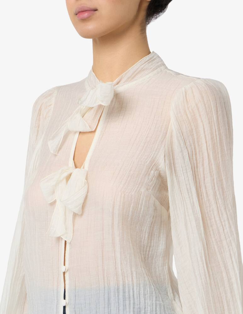 rinascente Sandro Ferrone Crinkled shirt with front ties