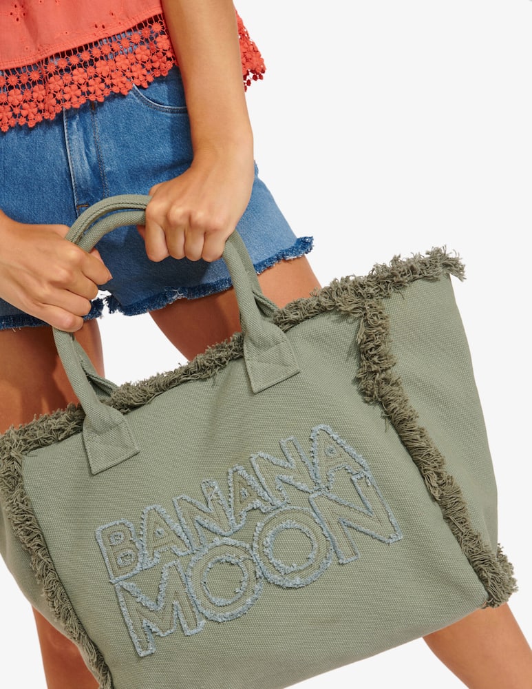 rinascente Banana Moon Fringed canvas tote