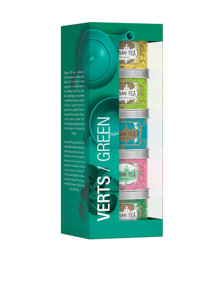 rinascente Kusmi Green Teas  - box set of 5 green tea miniature with infuser