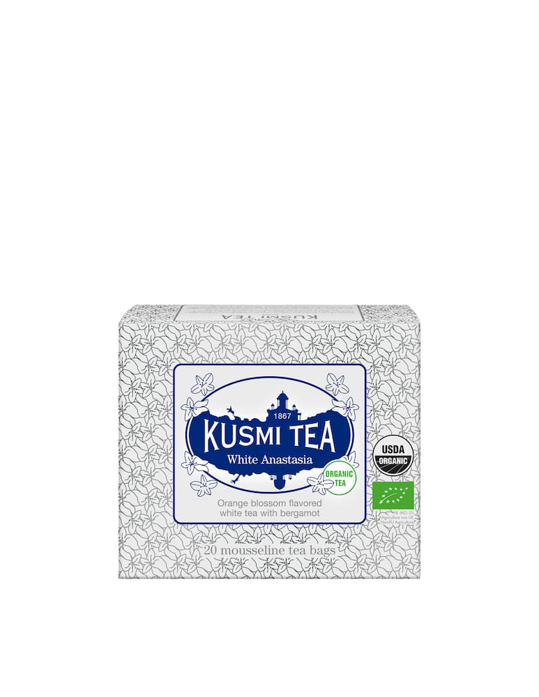 Kusmi Tè White Anastasia bio Scatola da 20 bustine in mussolina - immagine 1 Kusmi Tè White Anastasia bio Scatola da 20 bustine in mussolina - immagine 1