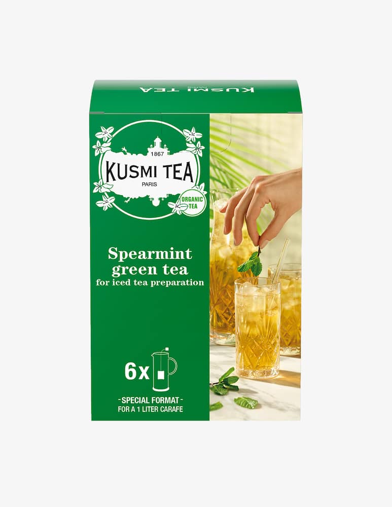 Kusmi Té verde alla  Menta Bio 6 grandi bustine per té freddo 48g - immagine 1