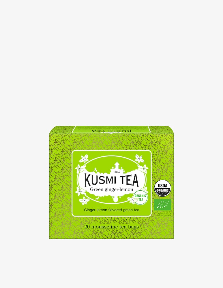 Kusmi Verde Limone Zenzero Bio 20 bustine in mussolina 40gr - immagine 1 Kusmi Verde Limone Zenzero Bio 20 bustine in mussolina 40gr - immagine 1