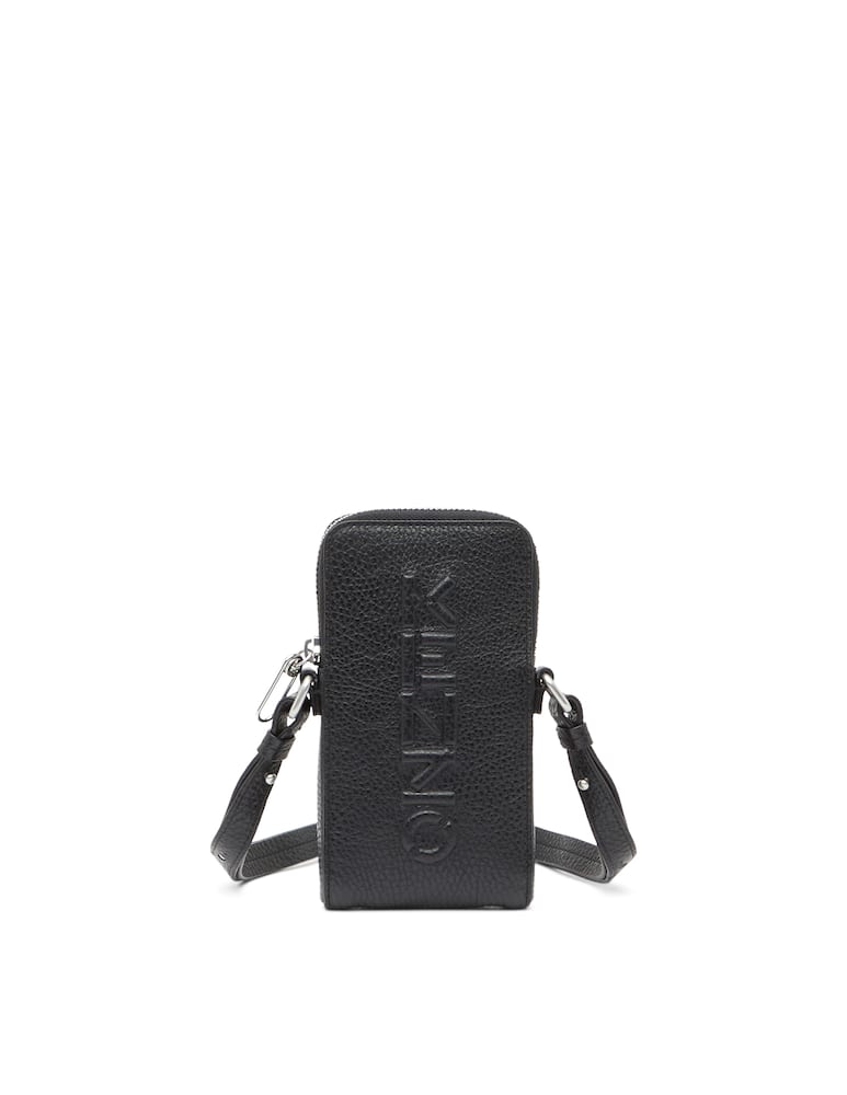 rinascente Kenzo Grained leather phone holder with logo