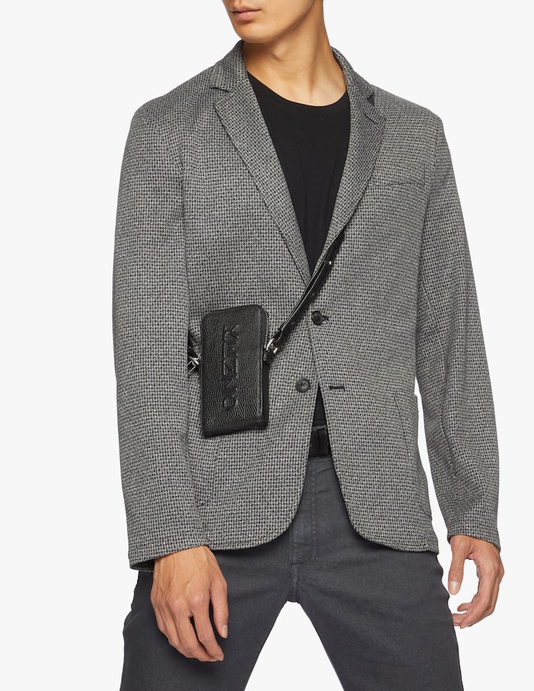 rinascente Kenzo Grained leather phone holder with logo