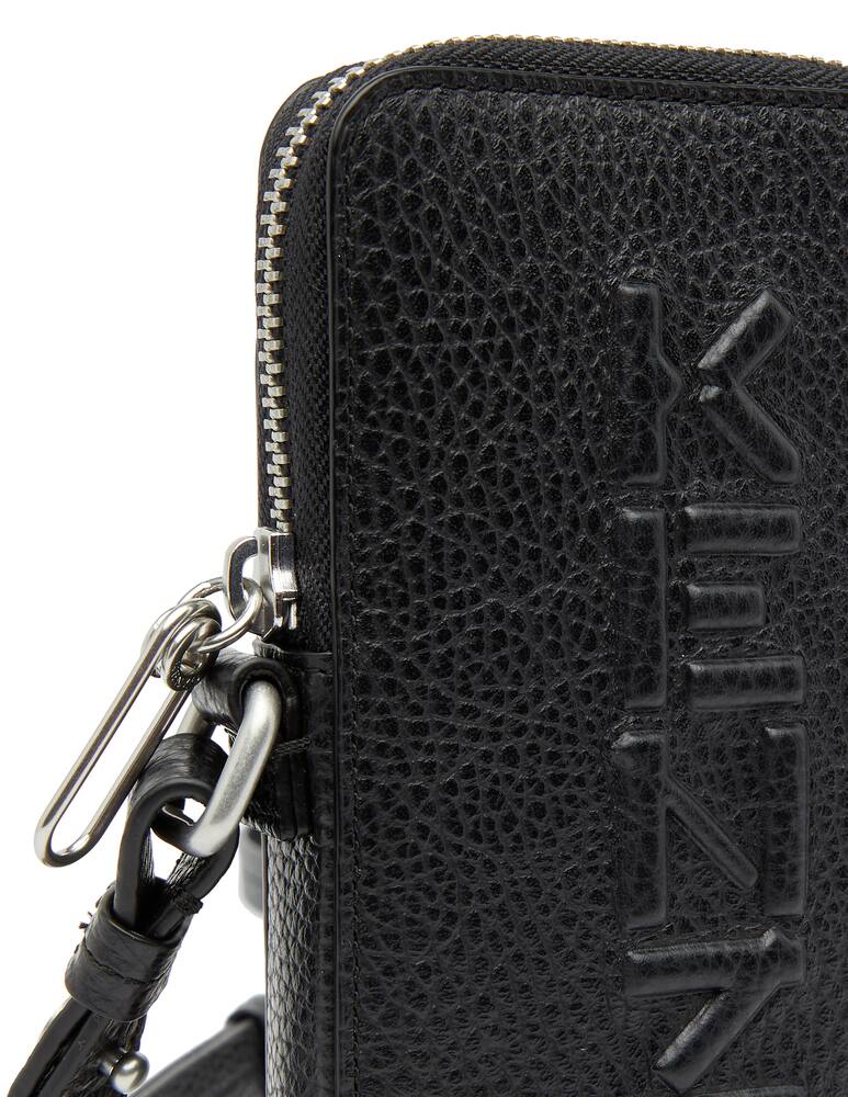rinascente Kenzo Grained leather phone holder with logo