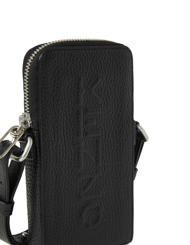 rinascente Kenzo Grained leather phone holder with logo