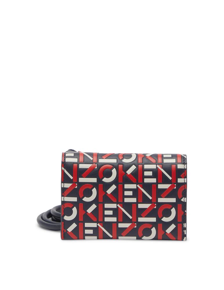 rinascente Kenzo Monogram leather card holder with strap