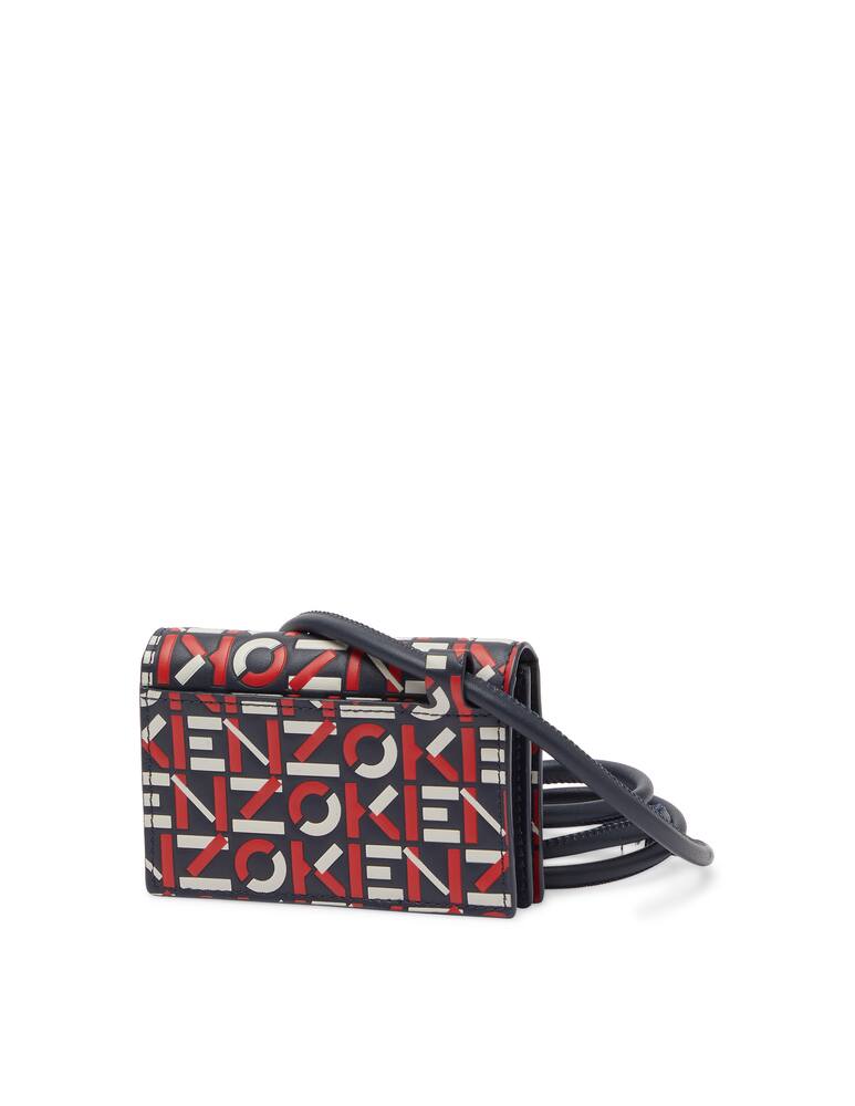 rinascente Kenzo Monogram leather card holder with strap