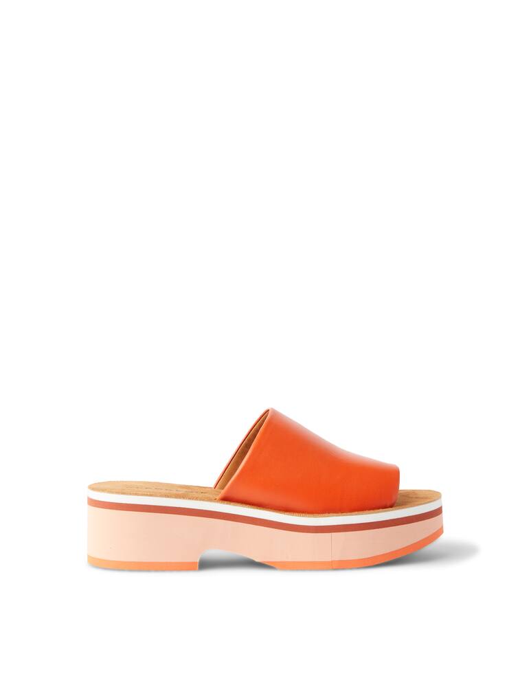 Clergerie Paris Fleurie leather platform slides - orange - picture 1 Clergerie Paris Fleurie leather platform slides - orange - picture 1