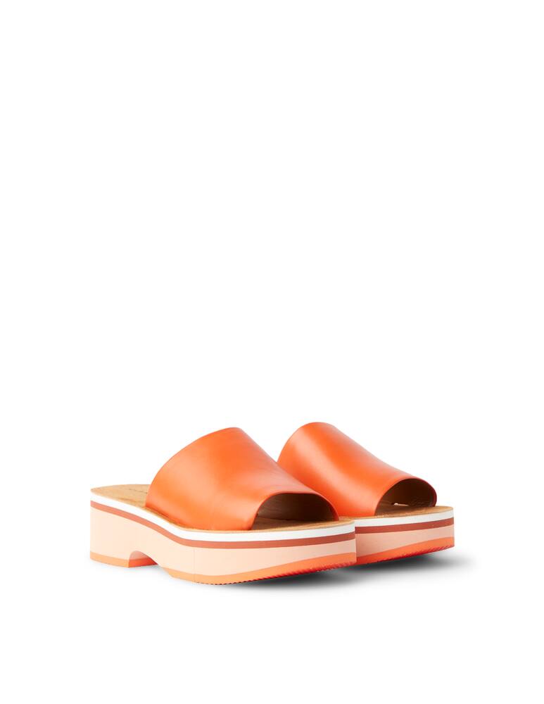 rinascente Clergerie Paris Ciabattine platform in pelle Fleurie - arancione