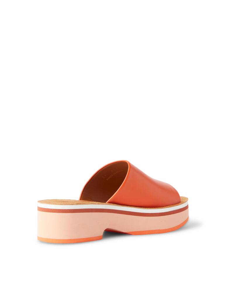 Clergerie Paris Fleurie leather platform slides - orange - picture 4 Clergerie Paris Fleurie leather platform slides - orange - picture 4