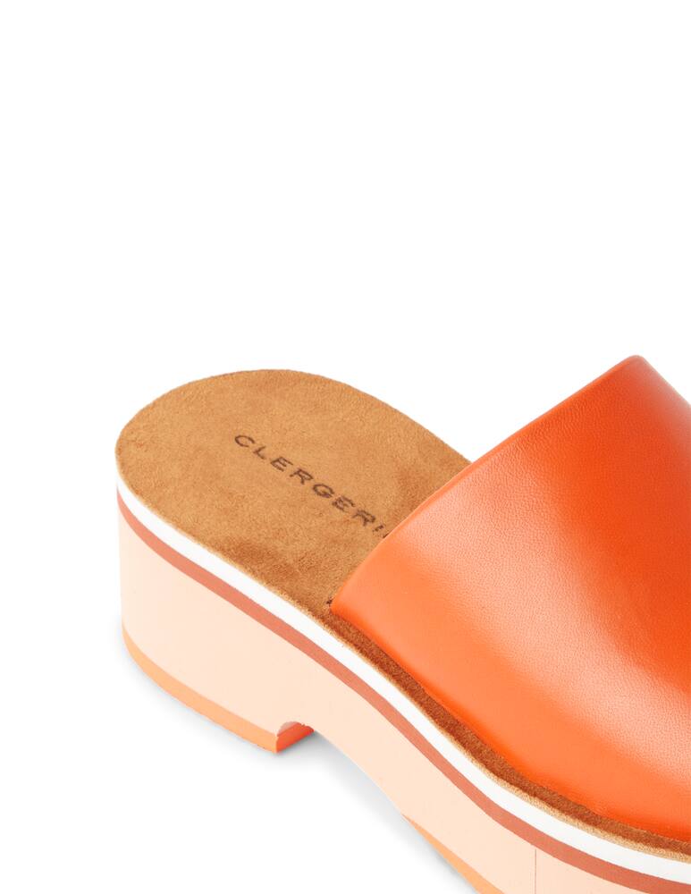 rinascente Clergerie Paris Ciabattine platform in pelle Fleurie - arancione