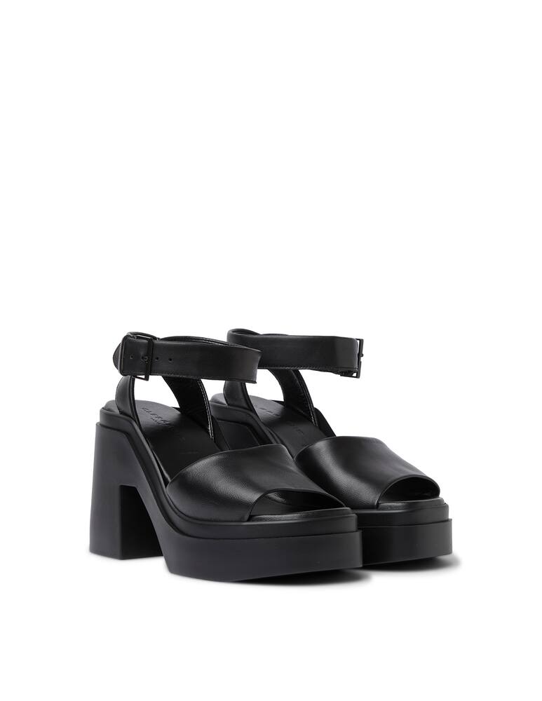 rinascente Clergerie Paris Noe leather heeled anhle strap sandals - black