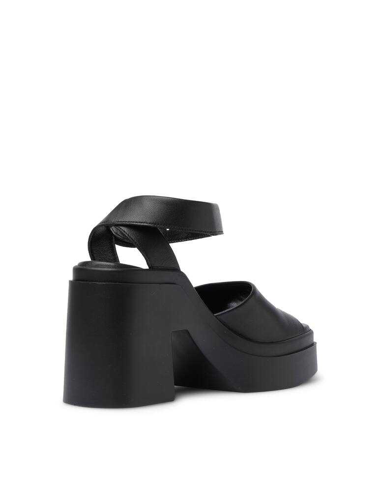 rinascente Clergerie Paris Noe leather heeled anhle strap sandals - black