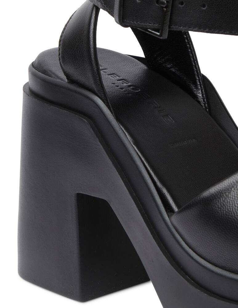 rinascente Clergerie Paris Noe leather heeled anhle strap sandals - black