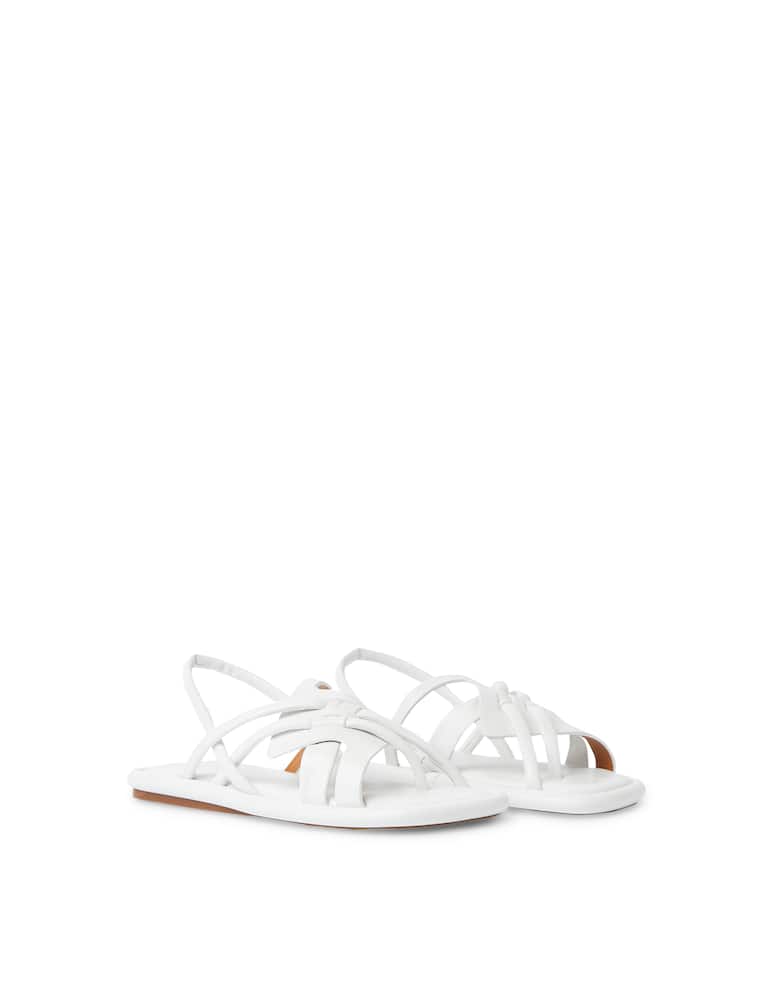 rinascente Clergerie Paris Eda leather slingback flat sandals - white