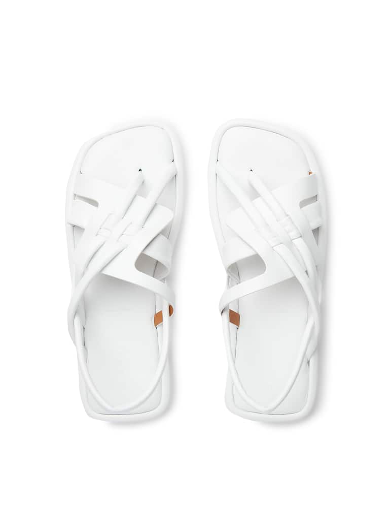 rinascente Clergerie Paris Eda leather slingback flat sandals - white