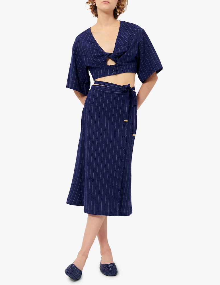 rinascente Sessùn Ola pinstripe midi skirt