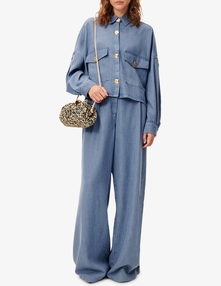 rinascente Sessùn Denim overshirt with patch pockets