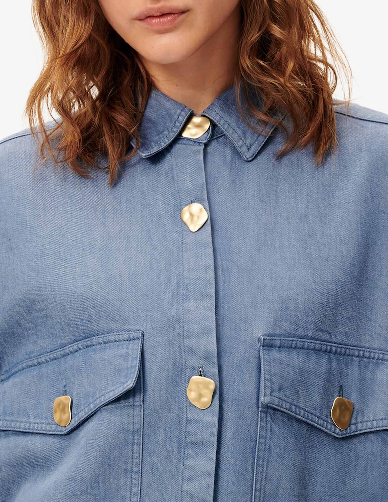 Sessùn Denim overshirt with patch pockets - picture 4 Sessùn Denim overshirt with patch pockets - picture 4