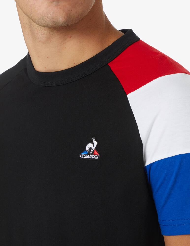 rinascente Le Coq Sportif Maglietta manica corta banda tricolore manica - Nero